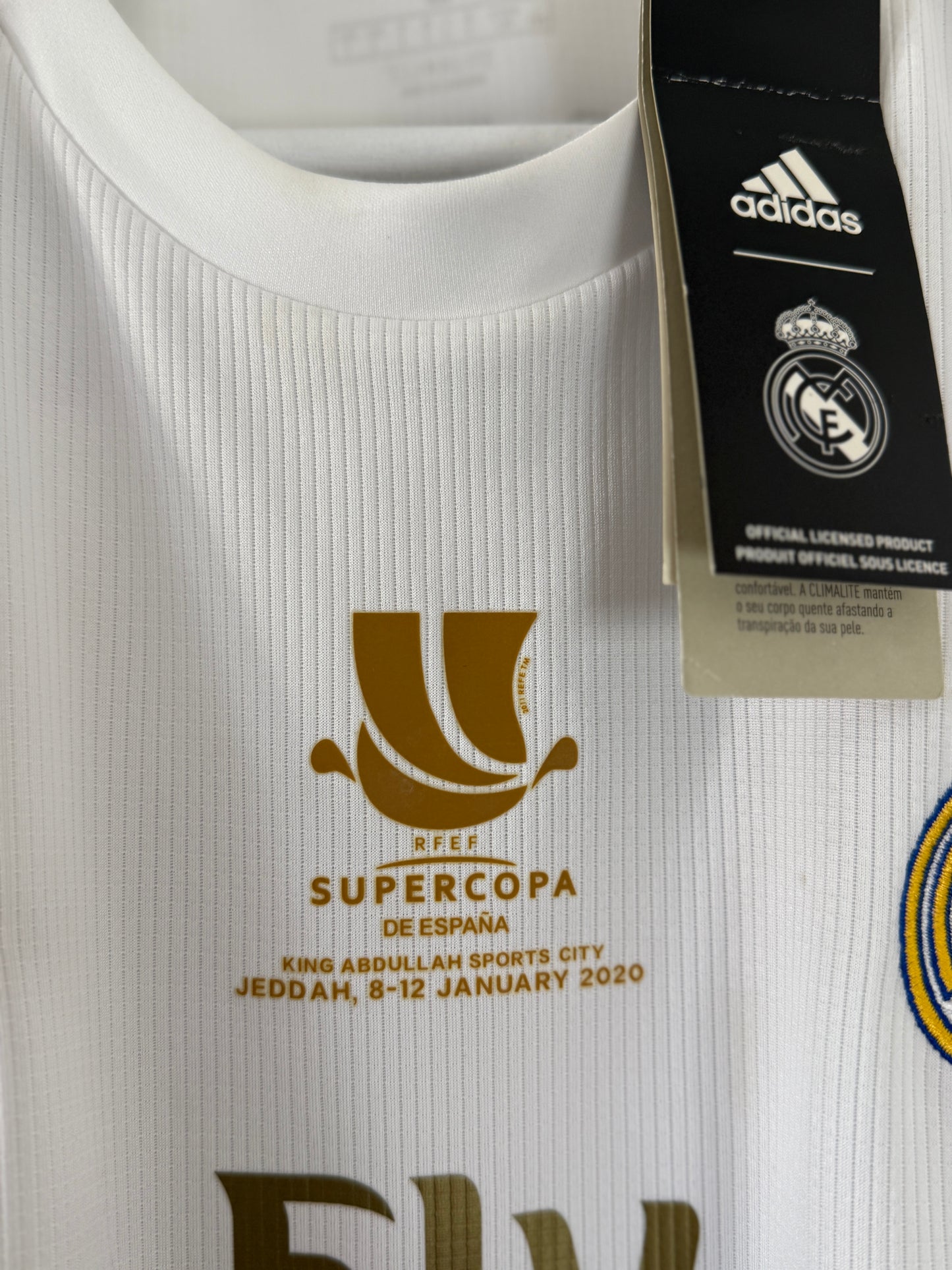 2019/20 Real Madrid Home #8 Kroos Supercopa de Espana (L, BNWT)