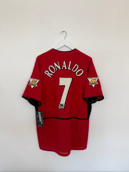 2003/04 Manchester United Home #7 Ronaldo (L, BNWT)