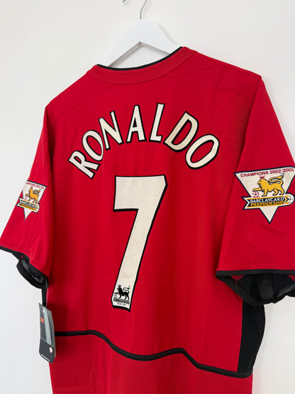 2003/04 Manchester United Home #7 Ronaldo (L, BNWT)